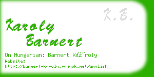 karoly barnert business card